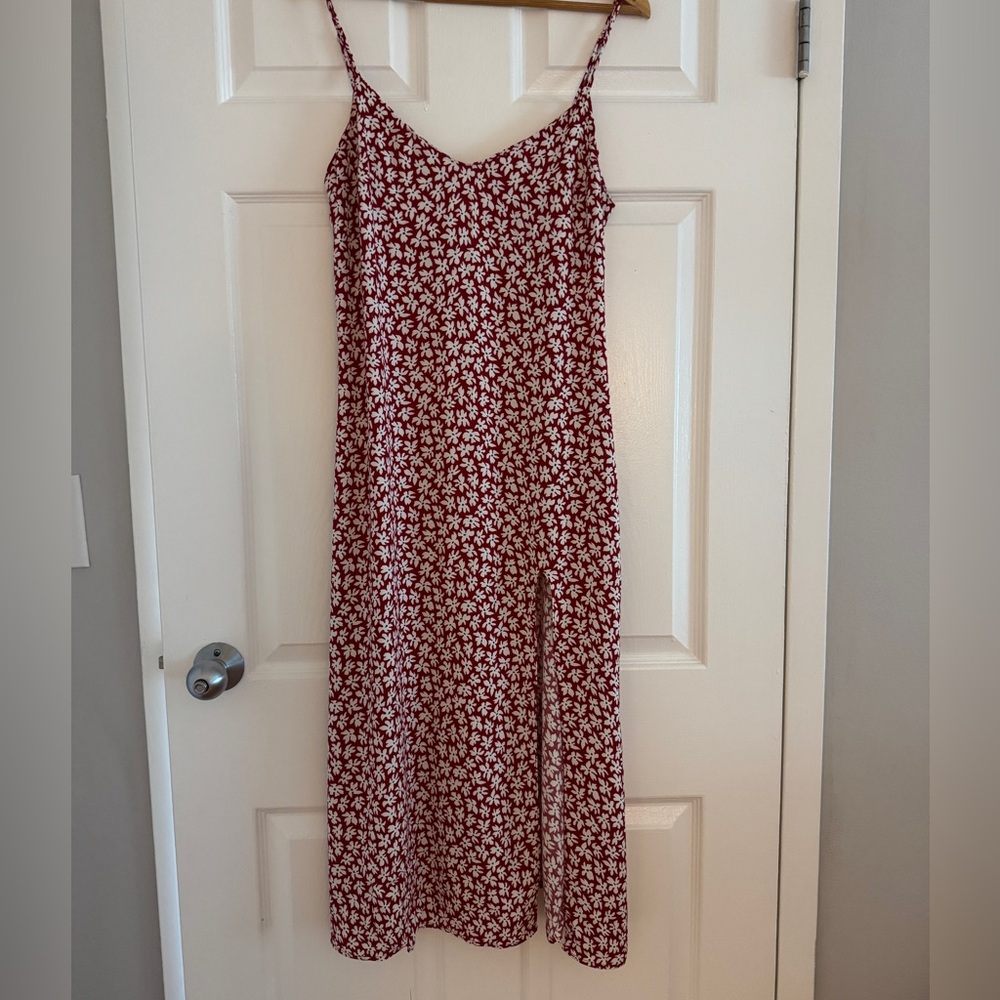 Reformation Red and White Floral Dress